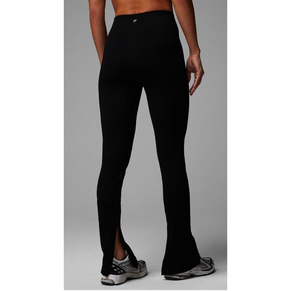 Fabletics Pants - Fabletics Seamless High Waisted Slit Pant Legging Womens Large Short Black New